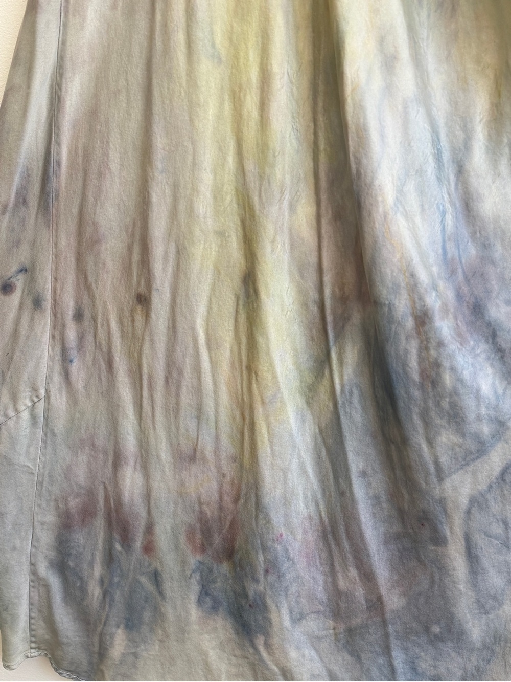 Vintage Hand Dyed Silk Dress with Subtle Multicolor Wash - Picture 4 of 16
